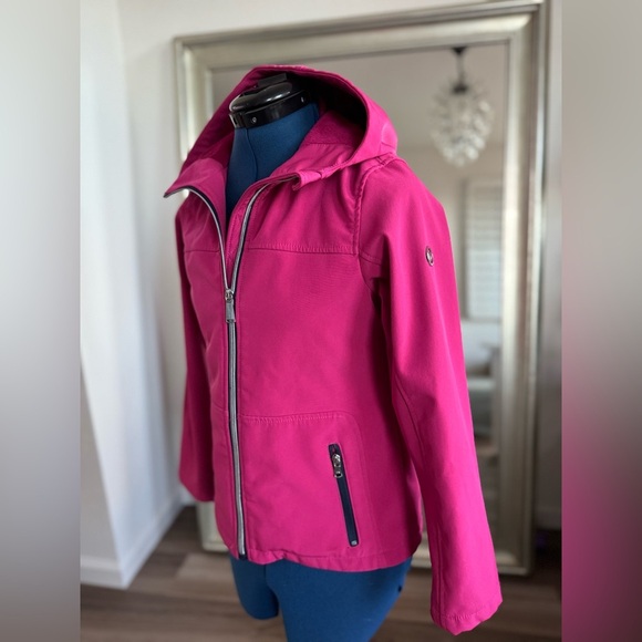 Michael Kors Girls Pink Soft Shell Fleece Lined Coat Jacket Size 14 - Picture 4 of 12